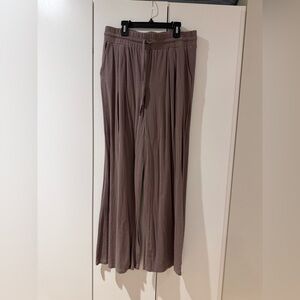 COMFY Wide-Leg Drawstring Lounge Pants — Taupe